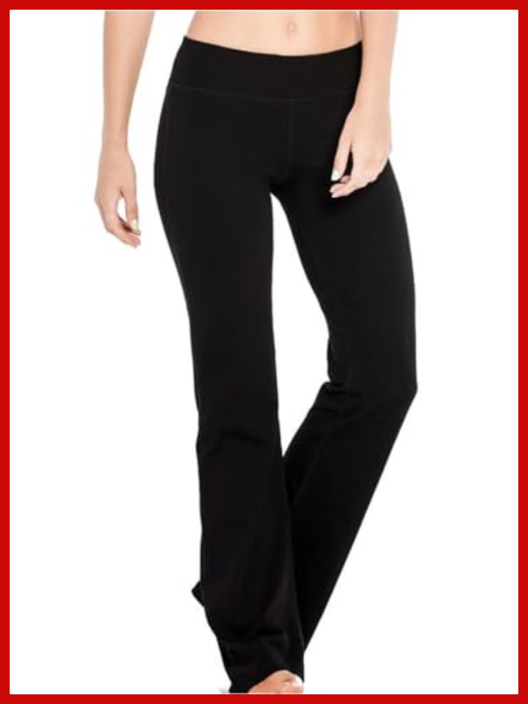Cotton Blend Bootcut Yoga Pants With Hidden Pocket